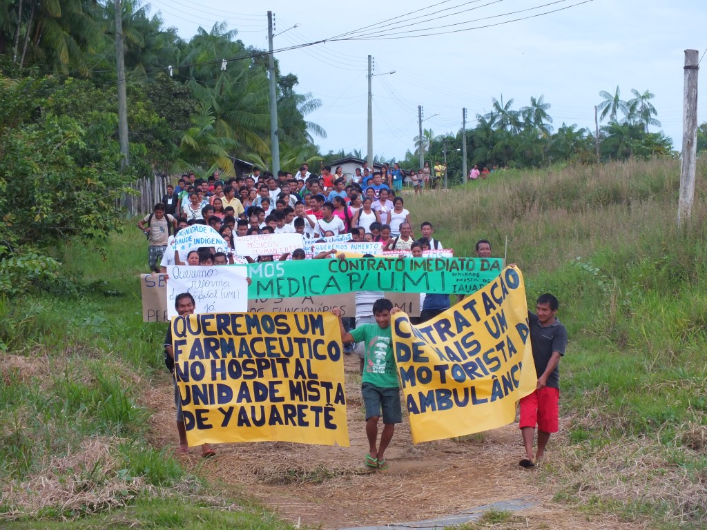 Lideranças Indígenas da região do Médio e Alto Uaupés e Rio Papuri realizam manifestação durante a XII Assembleia Geral da COIDI em Iauaretê pela ausência de ações do poder público na região